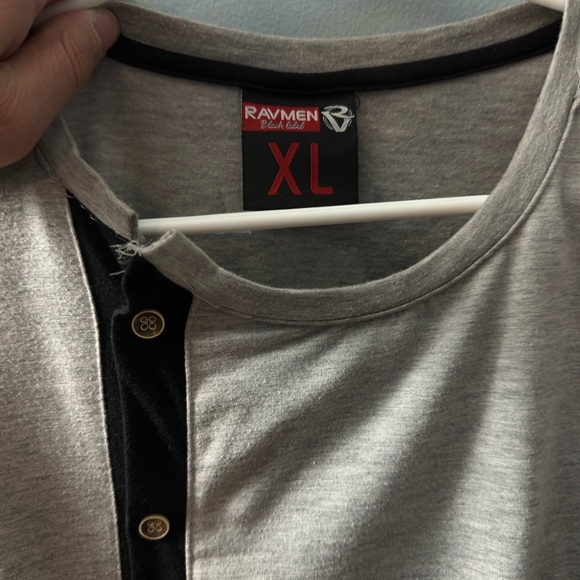Mens Ravmen Black Label Short Sleeve Shirt, Size XL. Black/Gray. - Picture 3 of 3